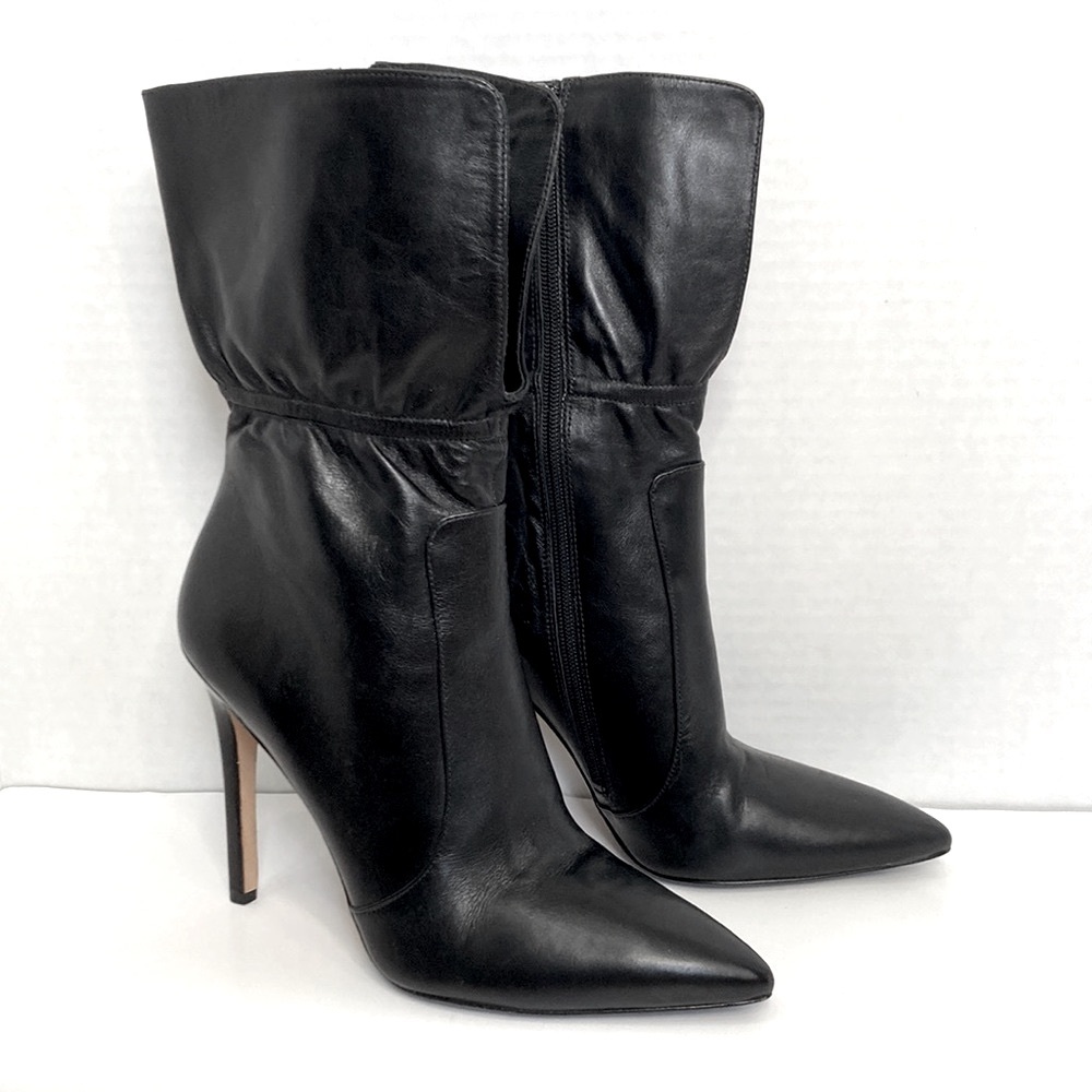 VIA SPIGA Black leather size 9.5M heeled bootie
